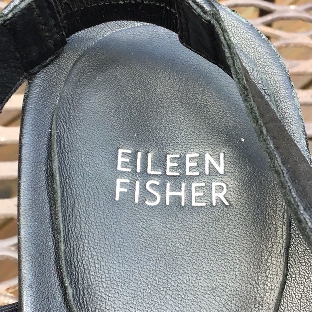 Eileen Fisher Black Wedge Sandals - Picture 11 of 13